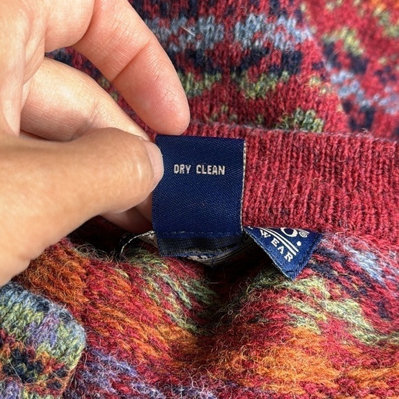 Vintage Newton Trading Co Fair Isle Wool Cardigan Sweater Size Medium - Picture 8 of 8